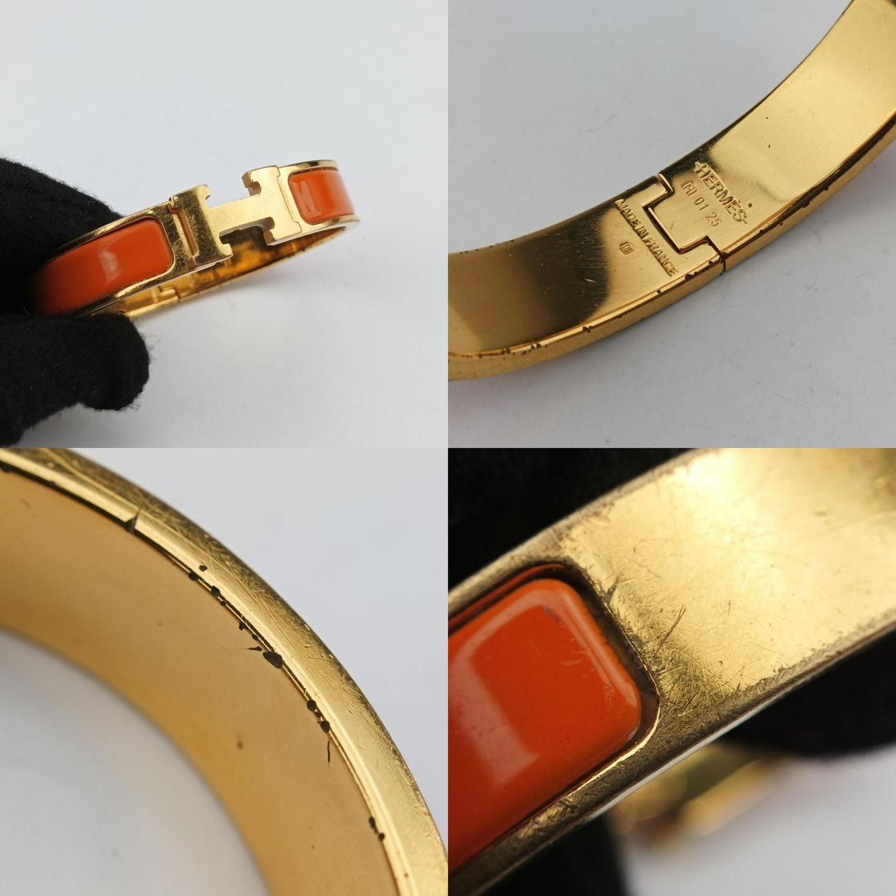 エルメスHermesクリッククラック オレンジ×ゴールド GP FI 01 25