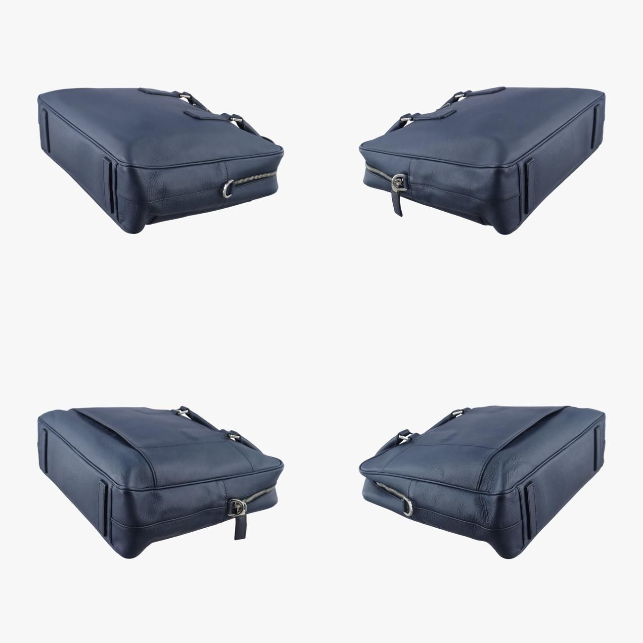 プラダPradaビジネス ブリーフケース ブルー サフィアーノレザー