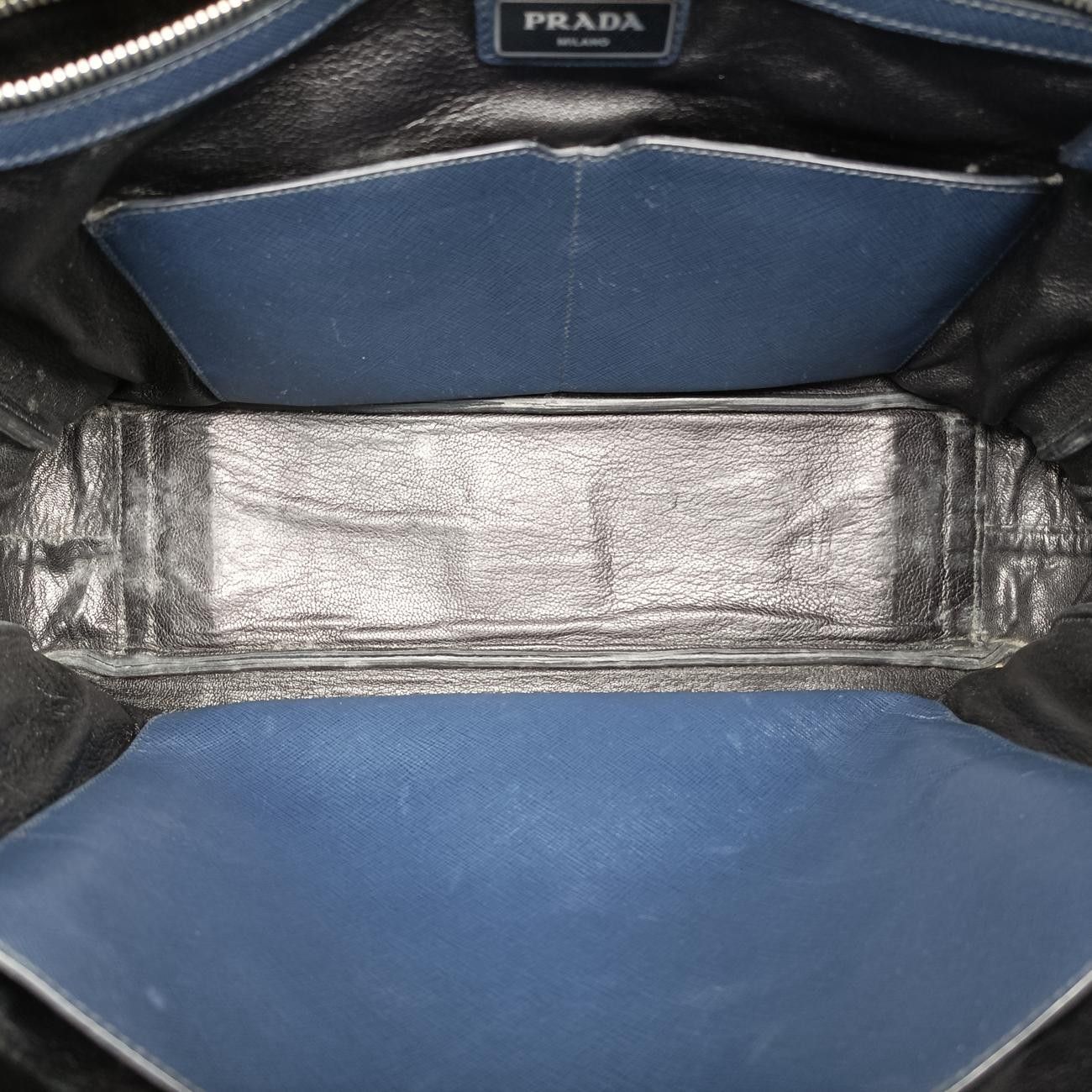 プラダPradaビジネス ブリーフケース ブルー サフィアーノレザー