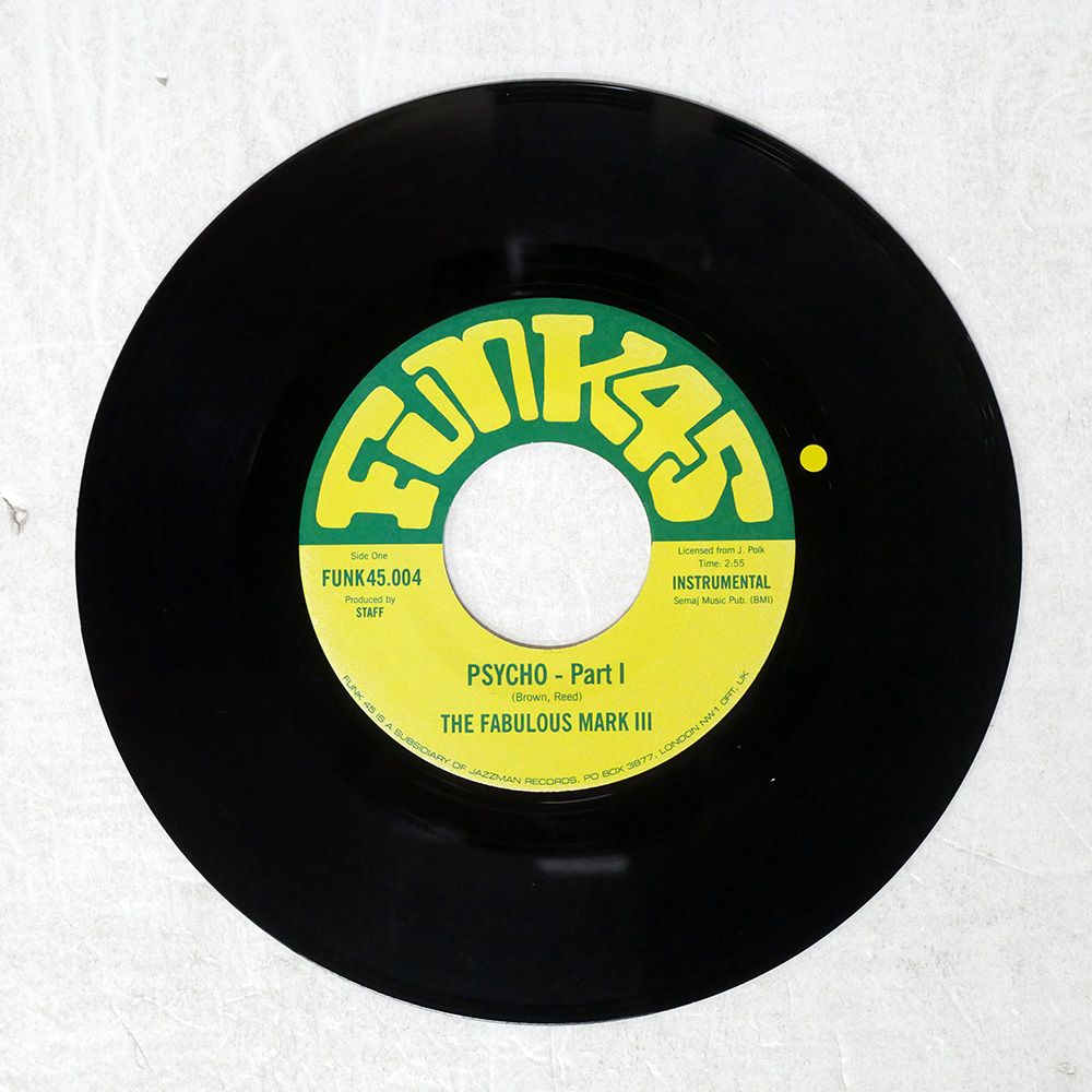 英 UK盤 FABULOUS MARK III/PSYCHO/FUNK45 FUNK45004 7 □ - メルカリ
