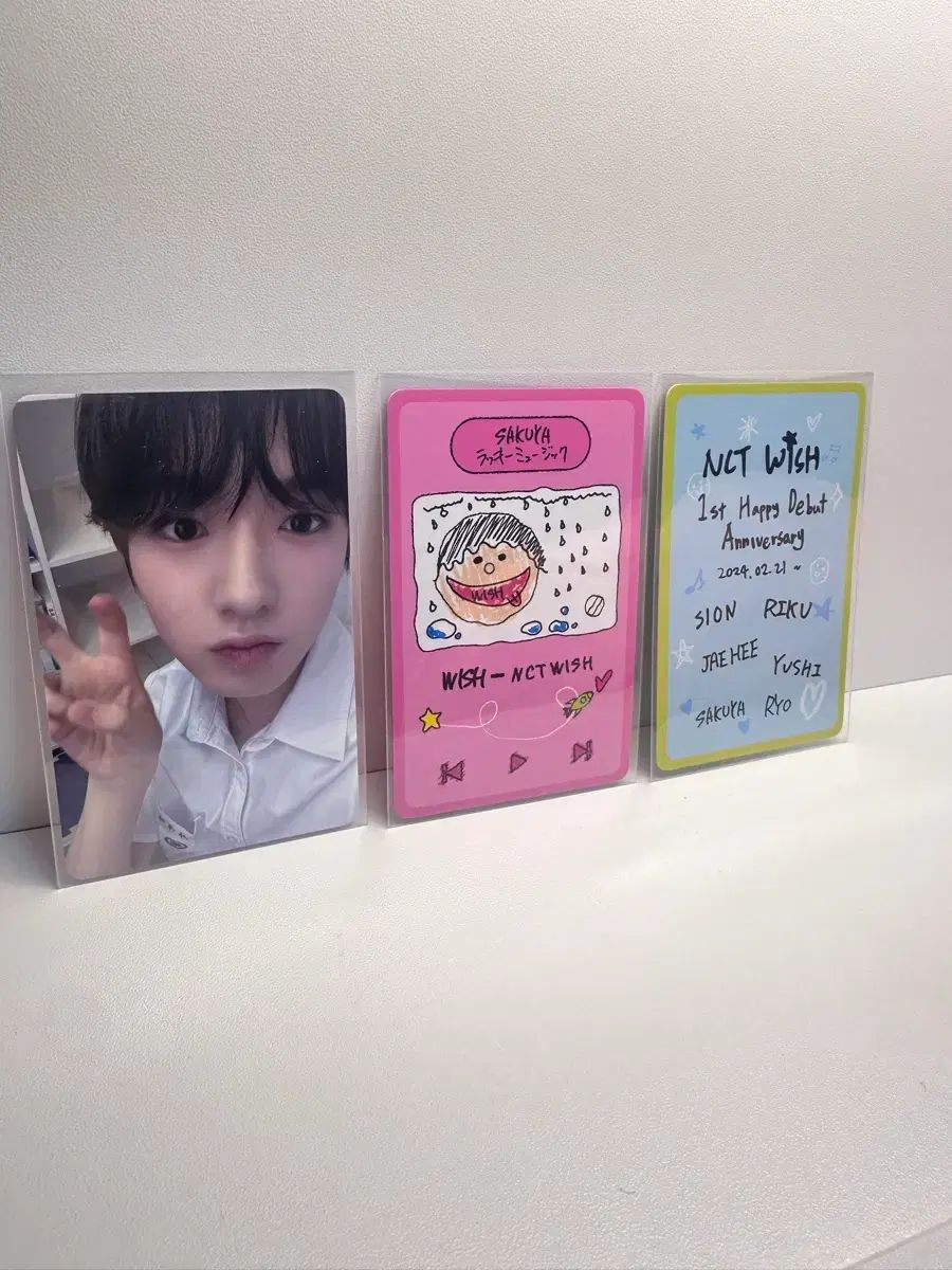 NCT WISH 1周年 1st ターンテーブル スピーカー トレカ サクヤ NCT(エヌシーティー) WIND AND WISH サクヤ 1周年 トレカ 3枚 まとめ