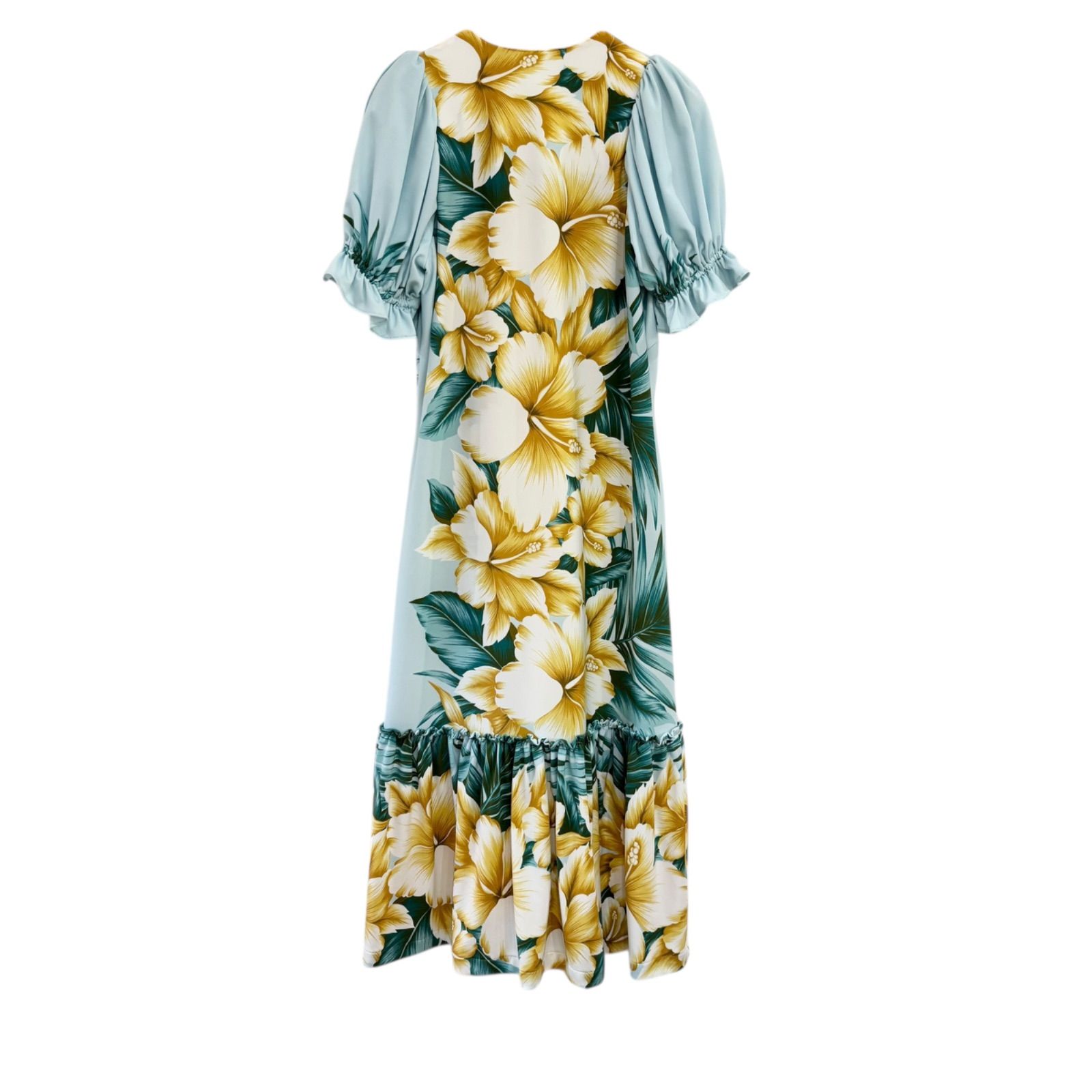 Z1718 フラダンス衣装 ムームー ハワイアンドレス ハイビスカス ライト