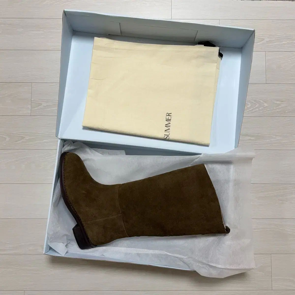 スウェード ロングブーツ ブラウン 235