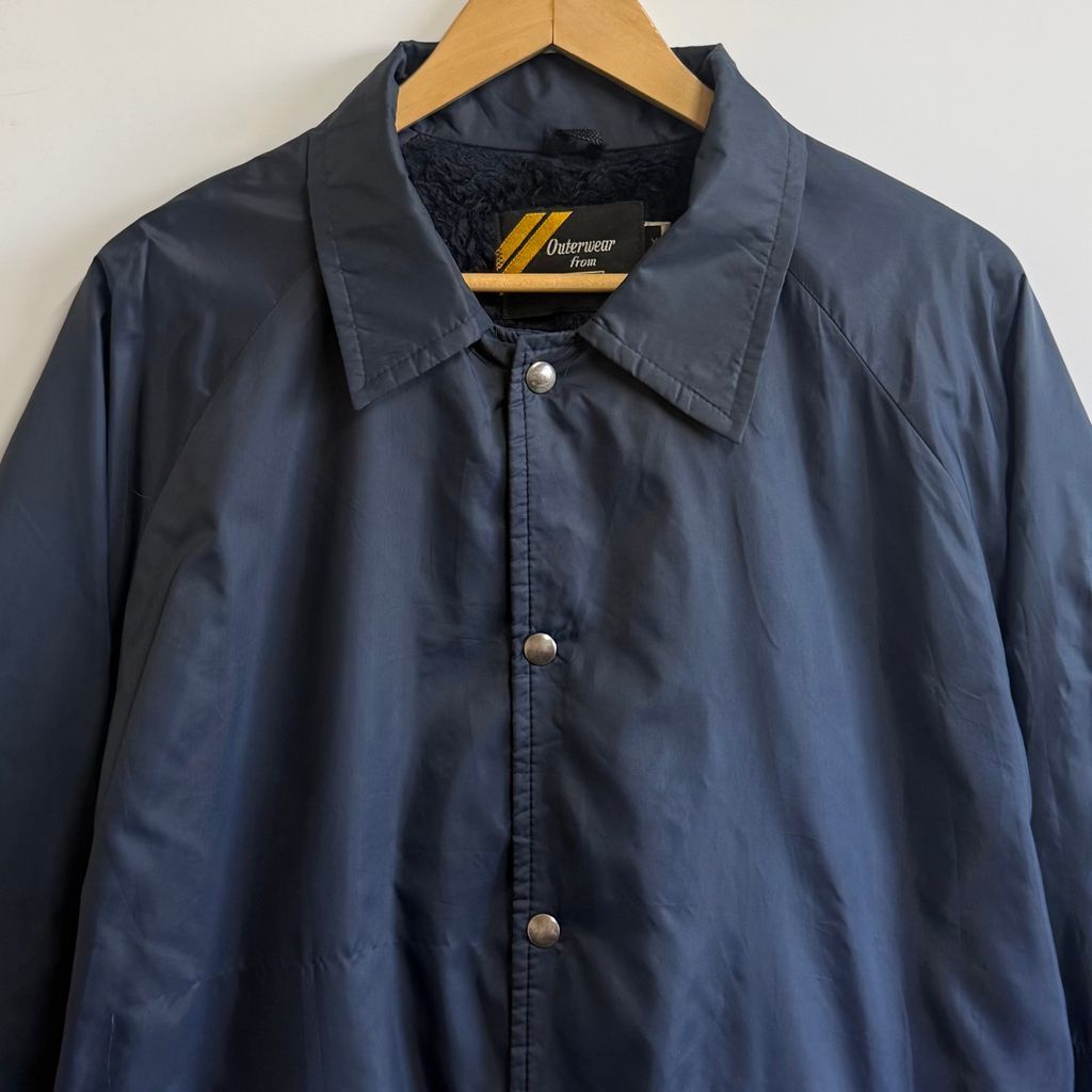 【90s】 Sears コーチジャケット　ボア　ネイビー USA製 Sears シアーズ コーチジャケット 裏ボア ボアジャケット