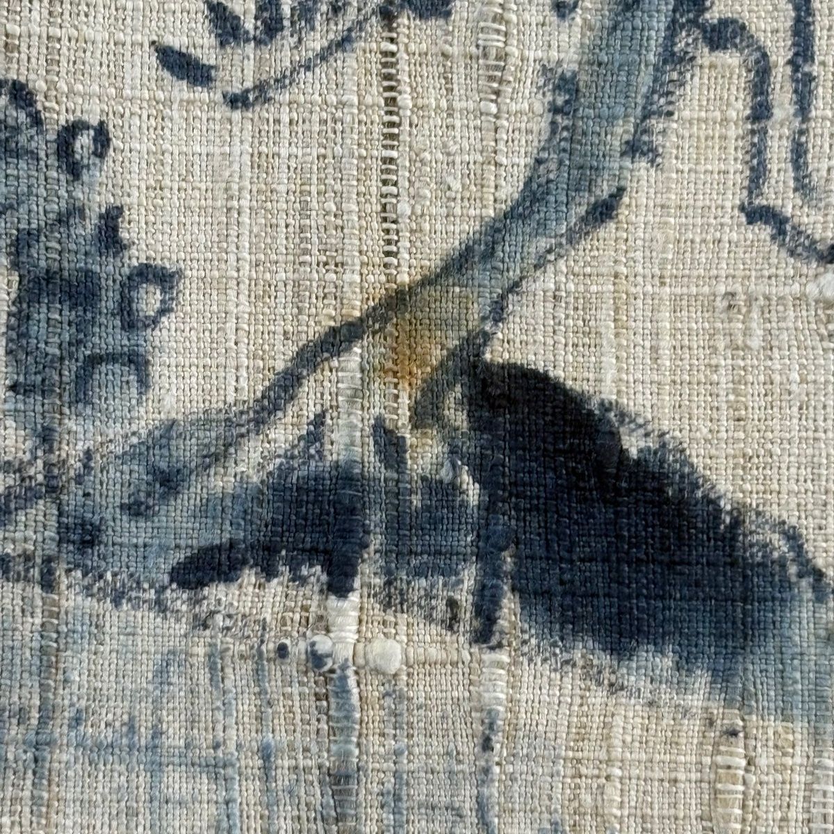 袋帯 名品 落款 紬地 風景 樹木 ベージュ お太鼓柄 正絹 【中古