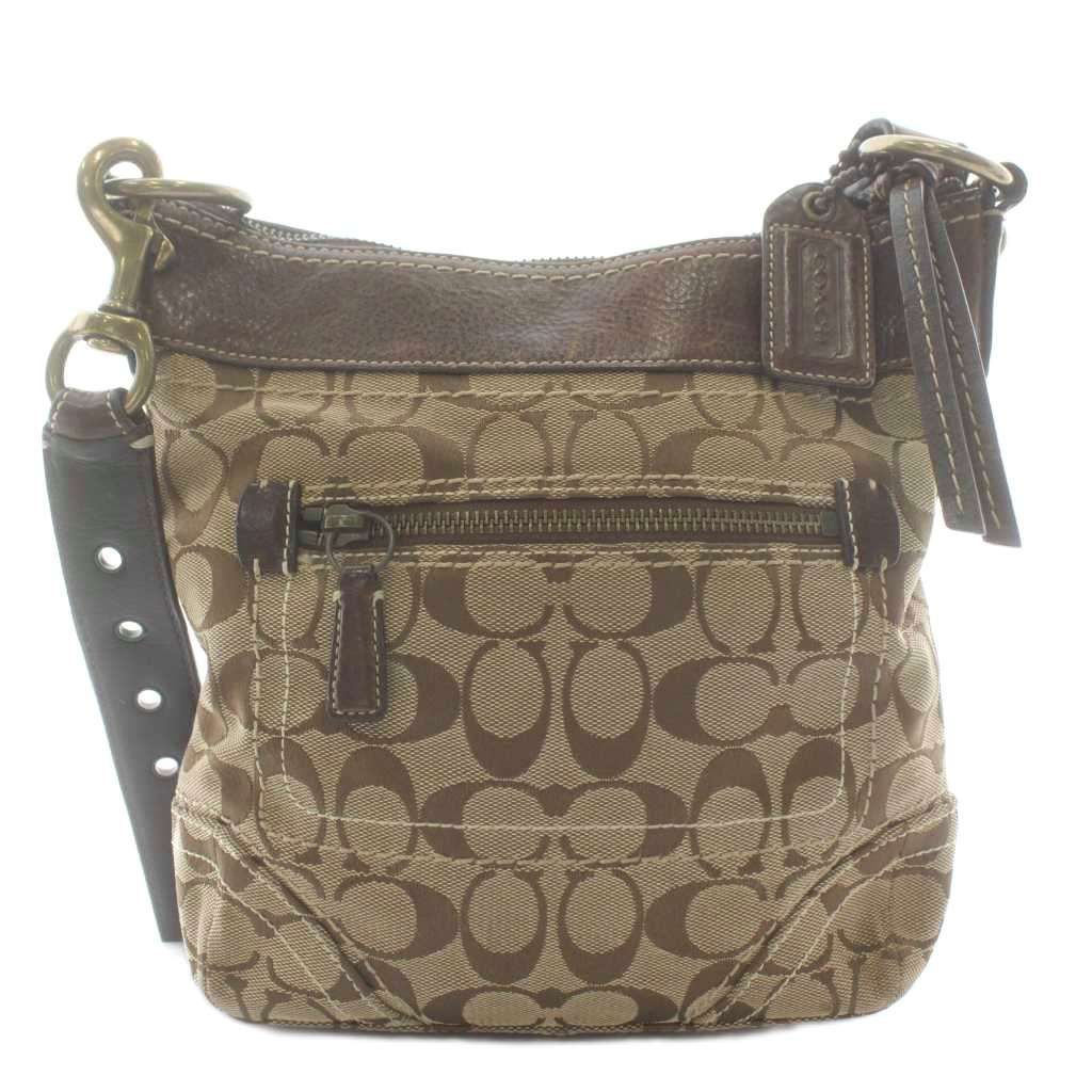 コーチ COACH ショルダーバッグ キャンバス レザー シグネチャー 総柄