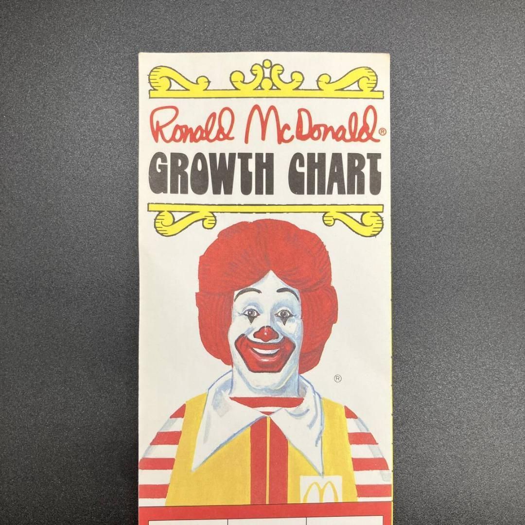 マクドナルド 1981年　身長計　ポスター 看板 サイン ビンテージ　USA製 マクドナルド 1981 ロナルド 身長計 ポスター 看板 サイン McDonald's