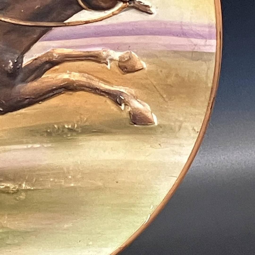 □モールド作品□１９１１年□２７cm□馬上のインディアン□窯印削除□ノリタケ◇ □モールド作品□1911年□27cm□馬上のインディアン□窯印削除