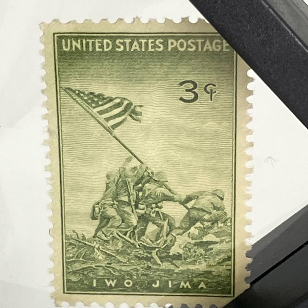 硫黄島 砂 Iwo Jima 3セント切手＆記念 ミニボトルセット 米軍 WWII 第