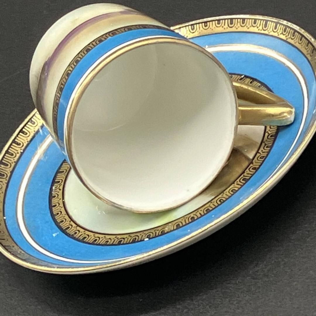 オールドノリタケ カップ＆ソーサー 金彩金盛上湖畔風景白鳥図 有名