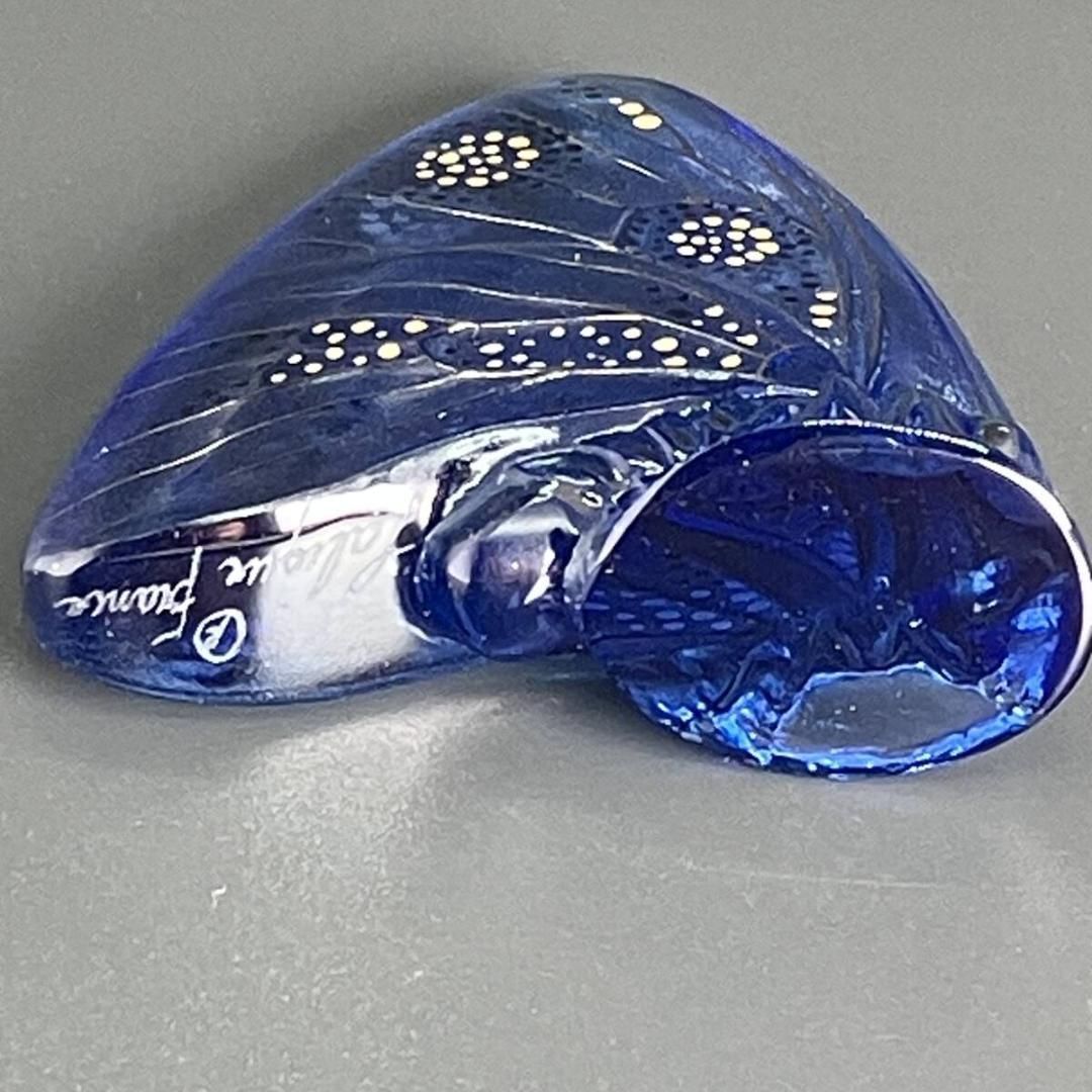 ラリック パピヨン ( 蝶 ) lalique papillonペーパーウェイト ブルー
