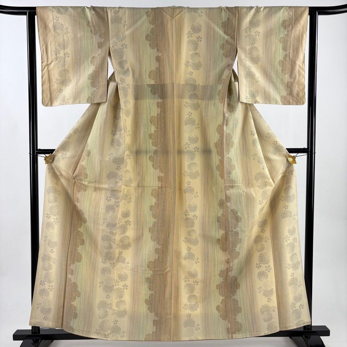 美品】 結城紬 身丈160.5cm 裄丈63cm S 袷 はたおり娘 奥順 やまと 