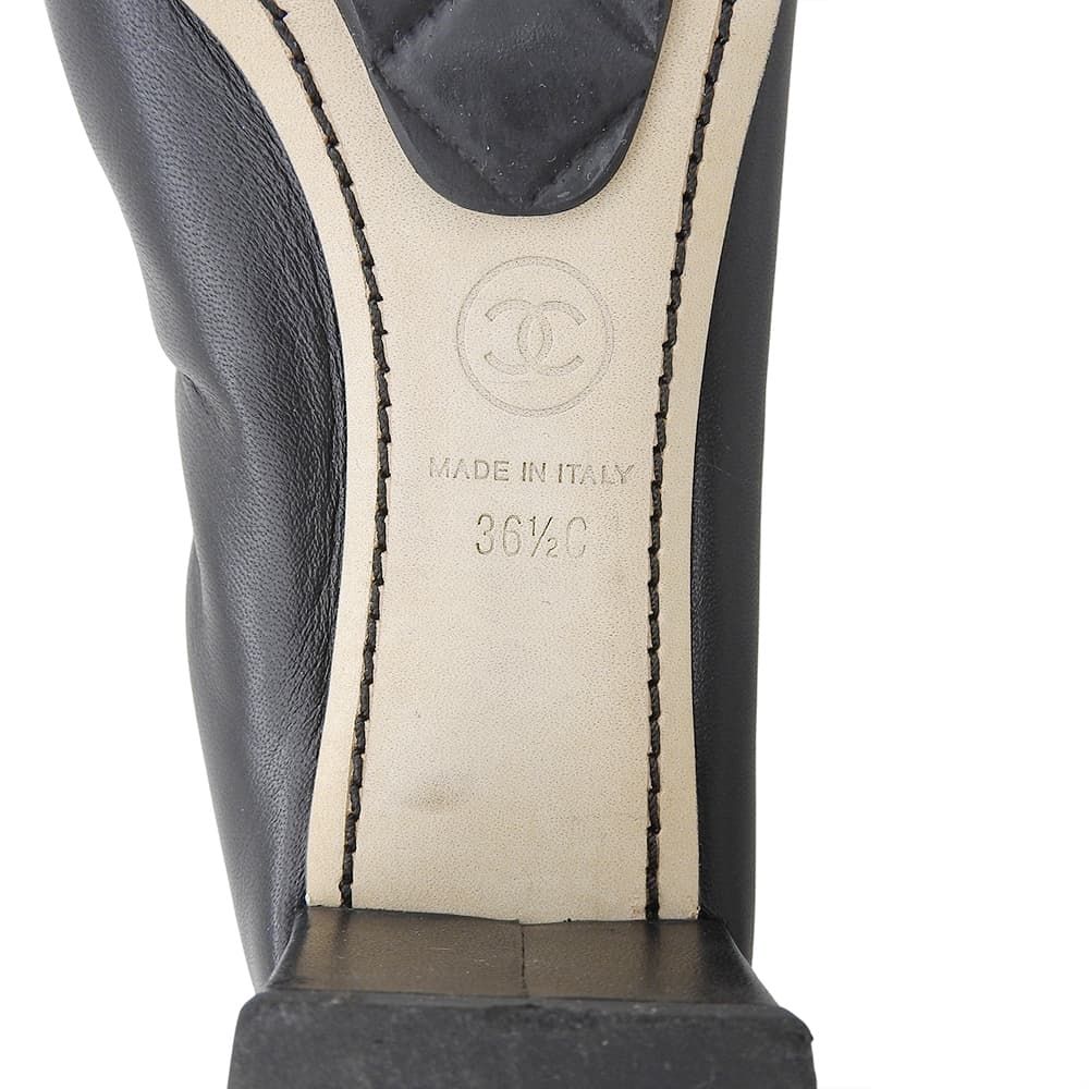 CHANEL シャネル 美品 ココマーク刺繍 ラウンドトゥ チャンキーヒール