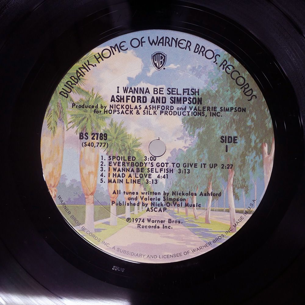 米 US盤 ASHFORD & SIMPSON/I WANNA BE SELFISH/WARNER BS2789 LP