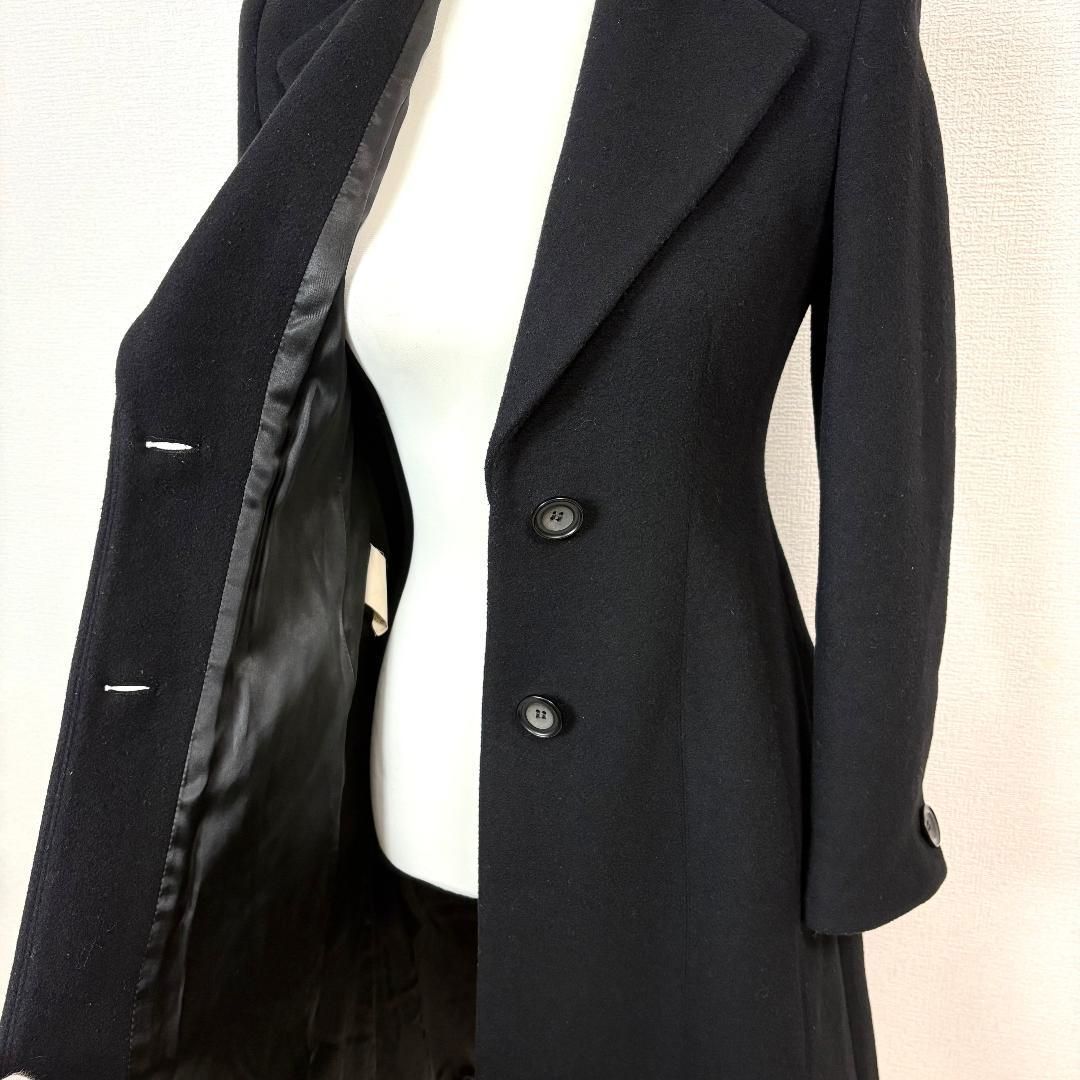 【美品】 EMPORIO ARMANI ロングウールコート 38 ブラック無地 美品】 EMPORIO ARMANI ロングウールコート 38 ブラック無地 - メルカリ