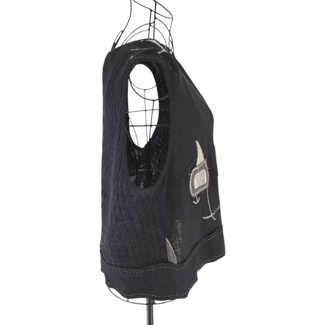 alba Rossa アルバロッサ カーディガン ベスト ブラック 黒色 46