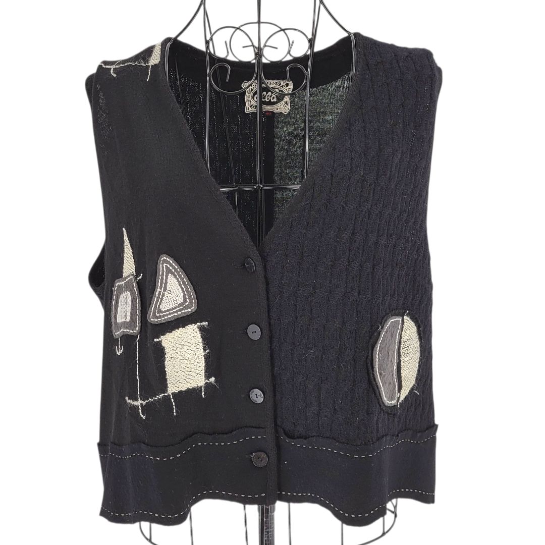 alba Rossa アルバロッサ カーディガン ベスト ブラック 黒色 46