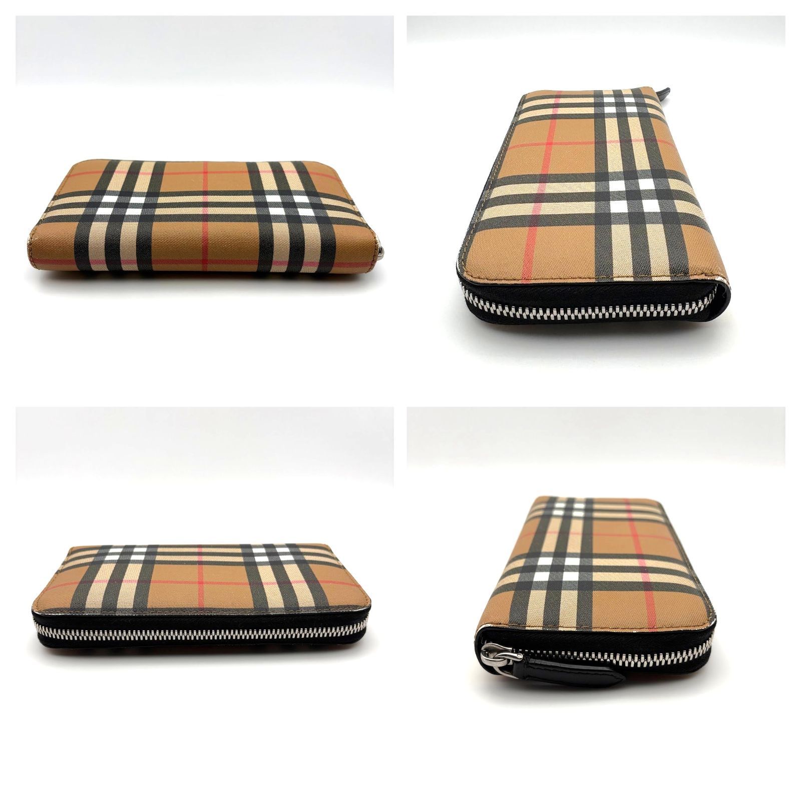 美品 】BURBERRY バーバリー ノバチェック ラウンドジップ 長財布 PVC