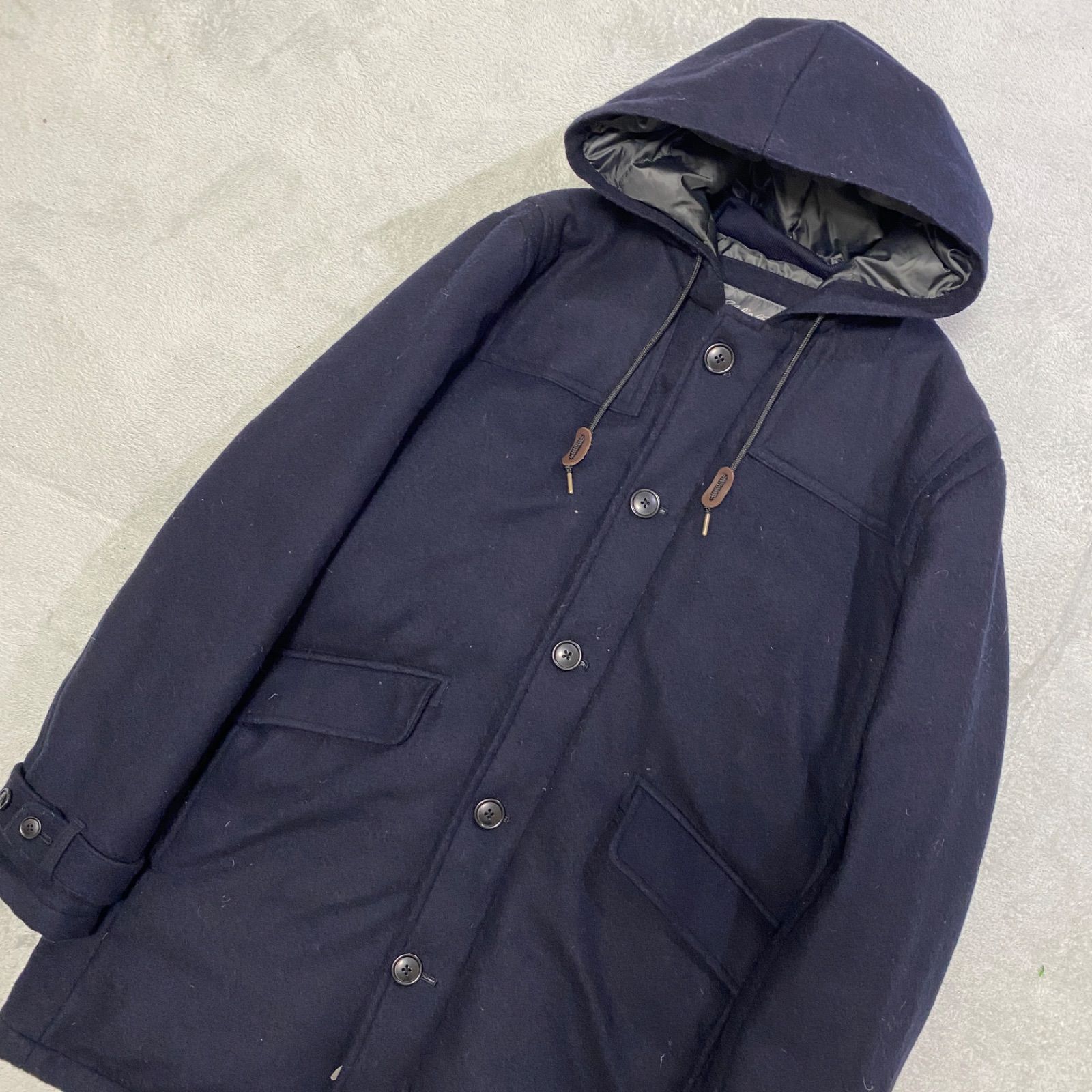 Eddy フード付きダウンジャケット ネイビー Eddie Bauer フード付き 