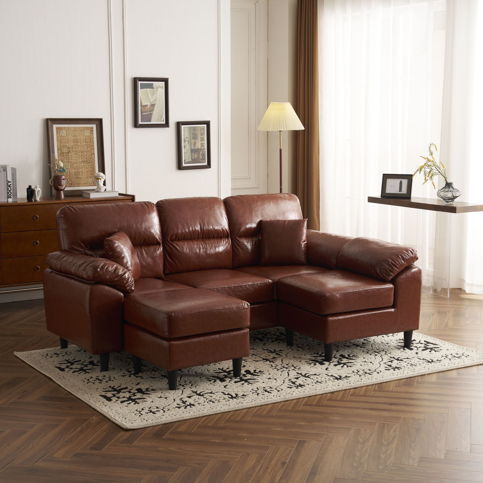 ソファ ソファーセット 5人掛け 2-5人掛け L字 クッション付き 肘付き