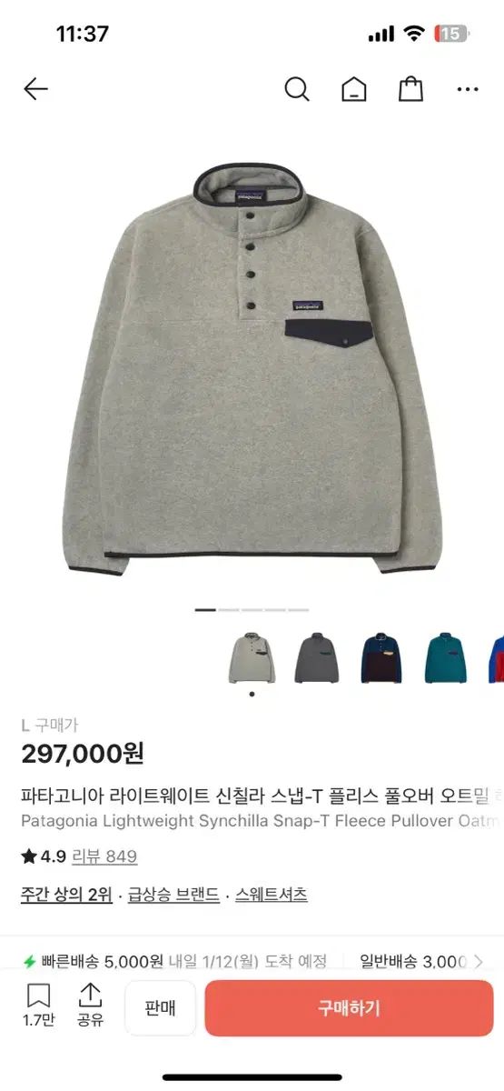 パタゴニア シンチラ スナップT オートミール