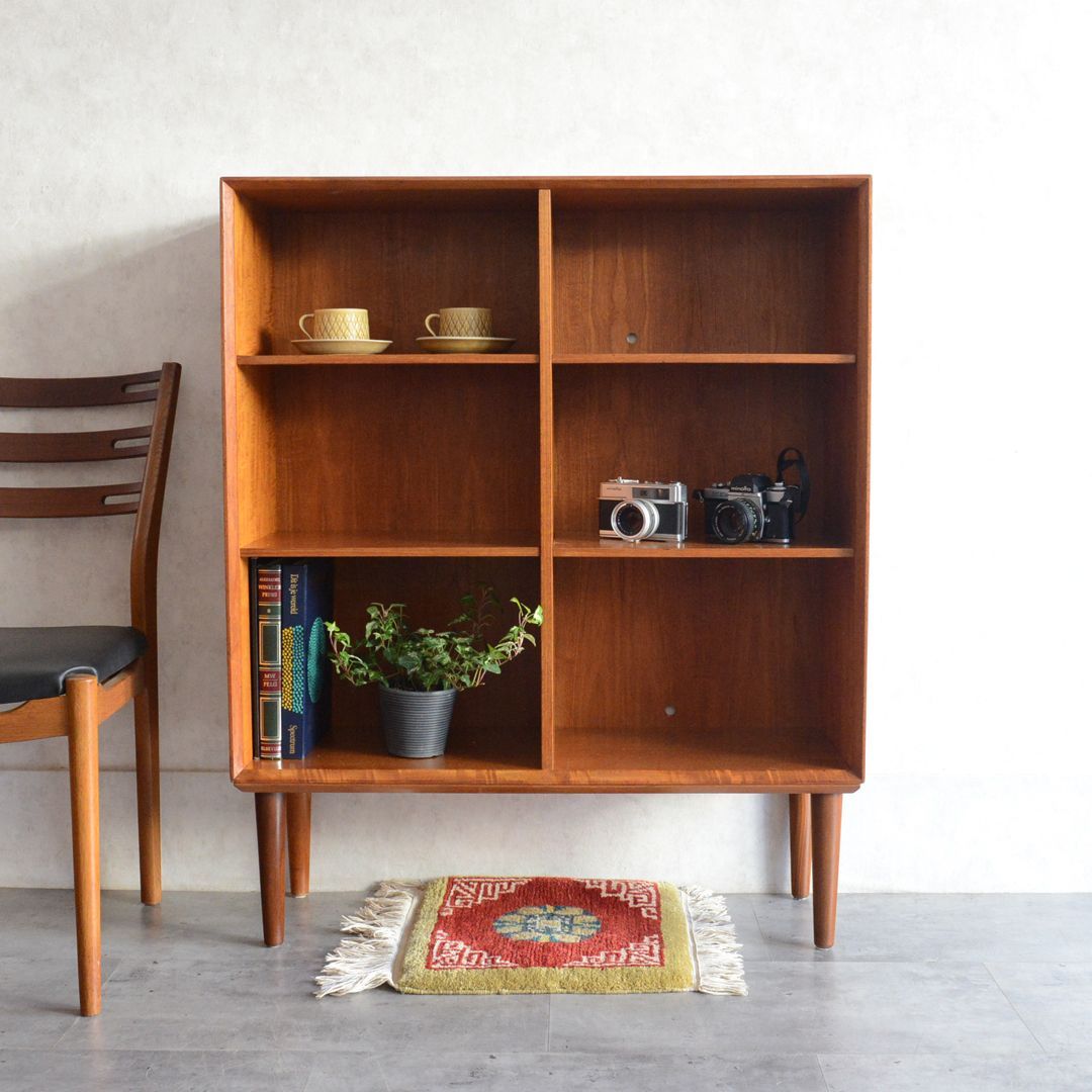 n　デンマーク 北欧ヴィンテージ チーク 2段 ブックシェルフ デンマーク 北欧ヴィンテージ チーク 2段オープンシェルフ ブック