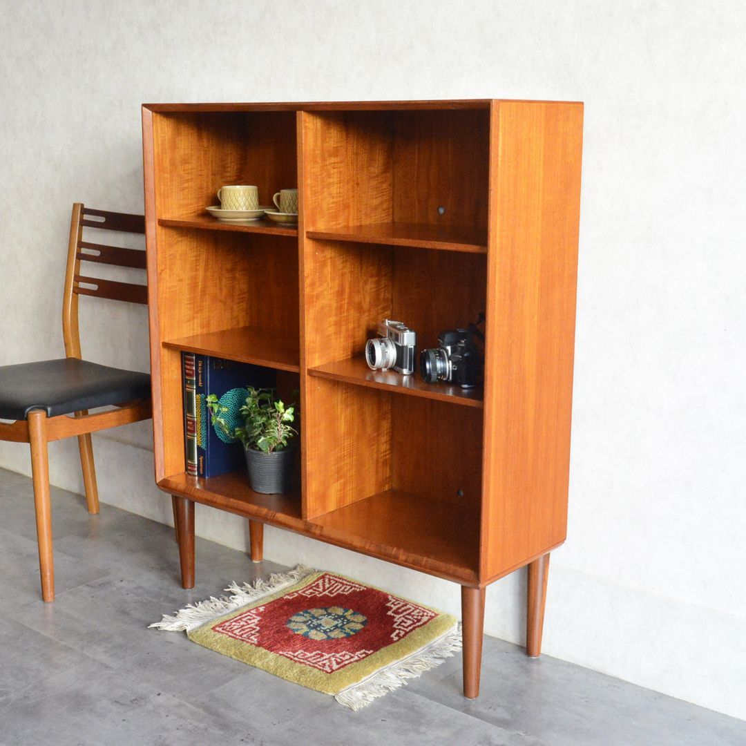 デンマーク 北欧ヴィンテージ チーク 2列3段 オープンシェルフ 飾り棚