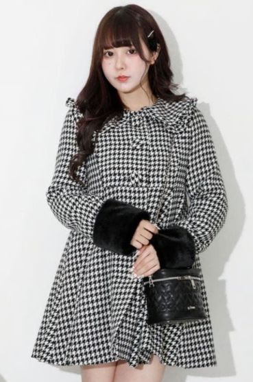 PIUM ピウム BijouKARA ドリー フ コート 千鳥 | 量産型 地雷系 スナ系