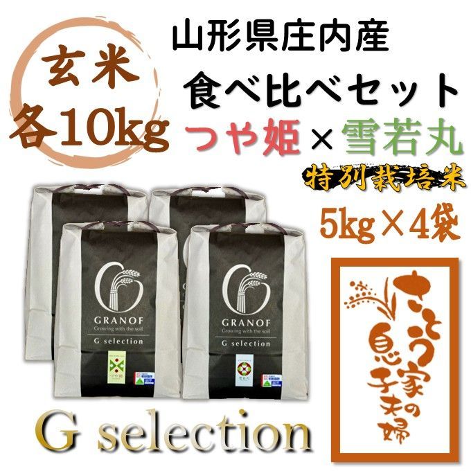 新米 山形県庄内産 雪若丸 玄米20kg Gセレクション 特別栽培米 【公式
