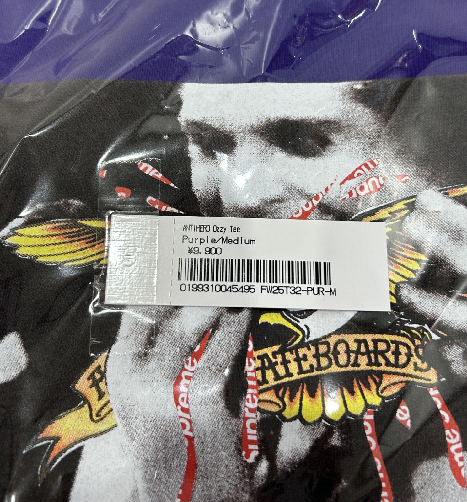 未使用 Supreme ANTIHERO Ozzy Tee Purple Mサイズ シュプリーム