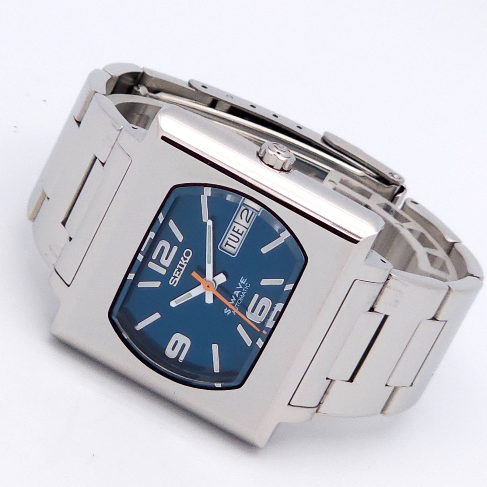 セイコー　S-WAVE 7S26 5000 裏スケ SEIKO セイコー S-WAVE 7S26-5000 自動巻 動作品 裏スケ 青 - メルカリ