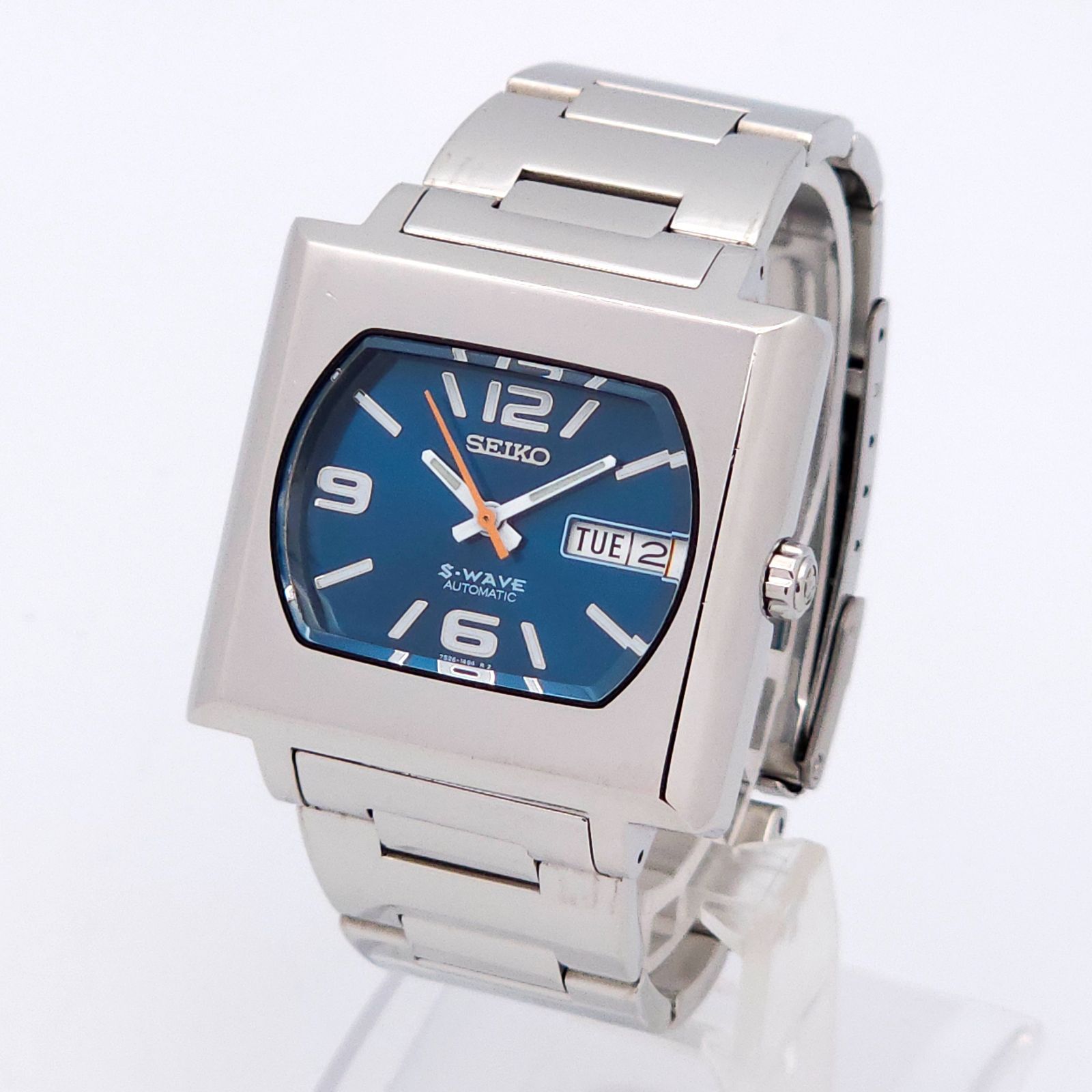セイコー　S-WAVE 7S26 5000 裏スケ SEIKO セイコー S-WAVE 7S26-5000 自動巻 動作品 裏スケ 青 - メルカリ