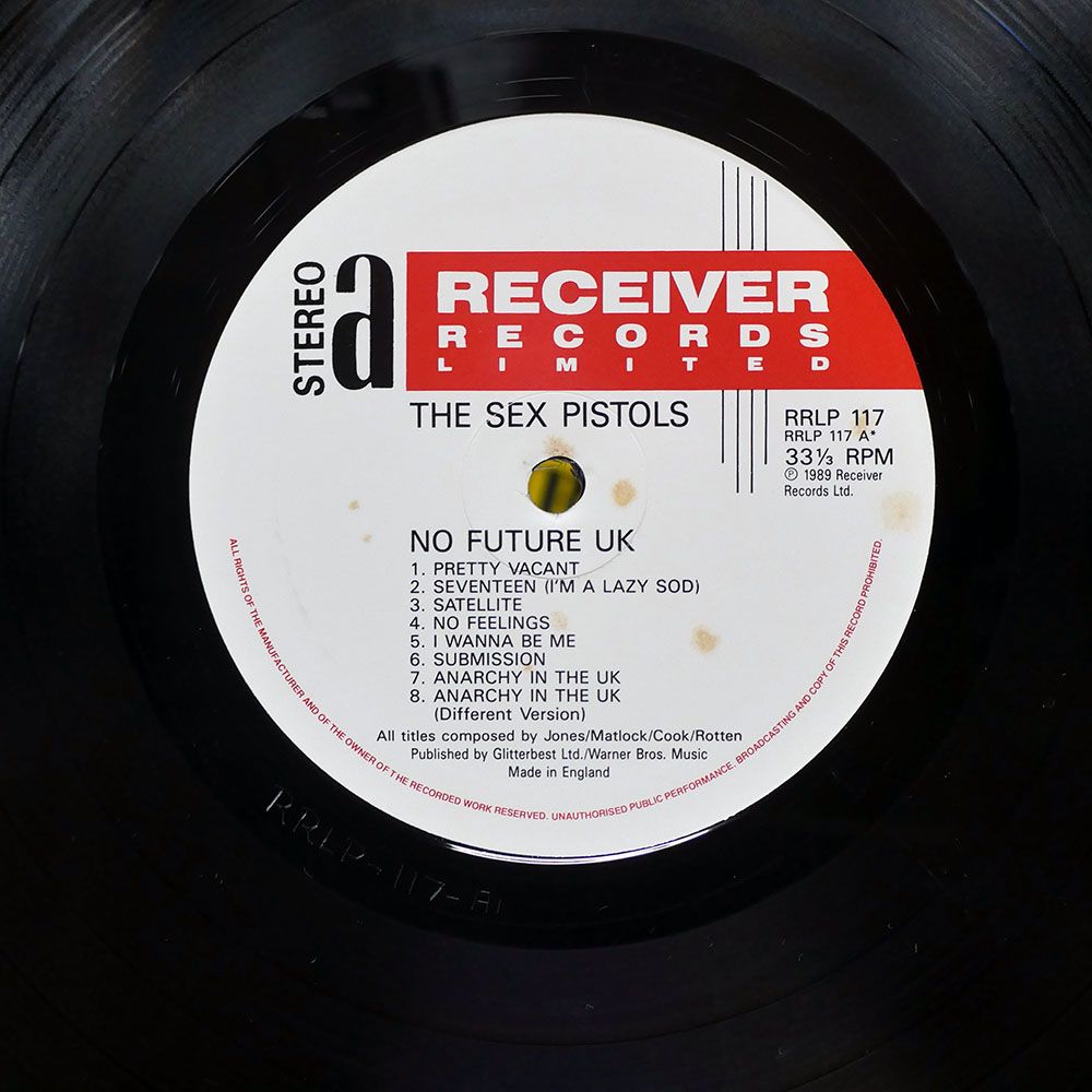 UK盤 SEX PISTOLS/NO FUTURE UK?/RECEIVER RECORDS LIMITED RRLP117 LP
