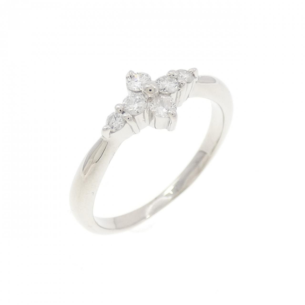 PT900 フラワー ダイヤモンド ピンキーリング 0.13CT - メルカリ