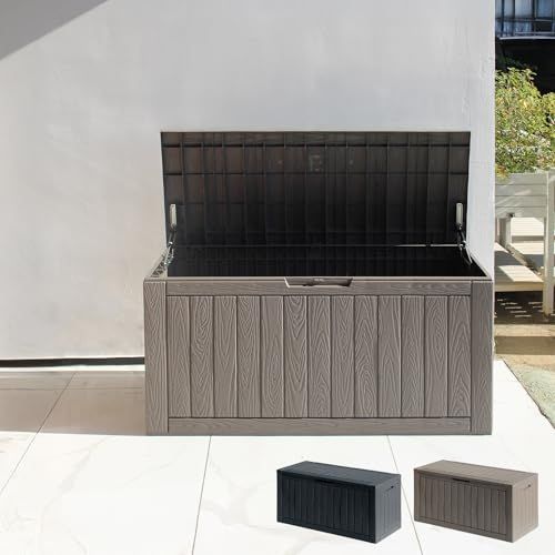 迅速に発送 大切な道具を守る一台 SKK 物置 収納庫 屋外 防水 耐候 380 L 収納ボックス 大容量 ベンチ コンテナ 宅配ボックス 保管庫 ストレージボックス 日本企業 ブラック f 4 d 1 e 0 5