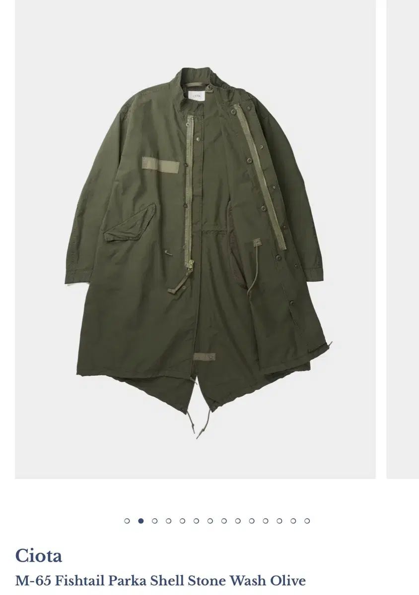 5 シオタ 25 FW M-65 フィッシュテールパーカ ストーンウォッシュ オリーブ