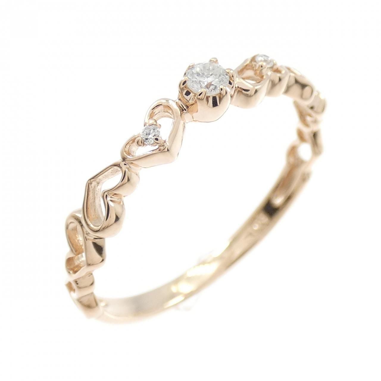 K10PG ハート ダイヤモンド リング - メルカリ