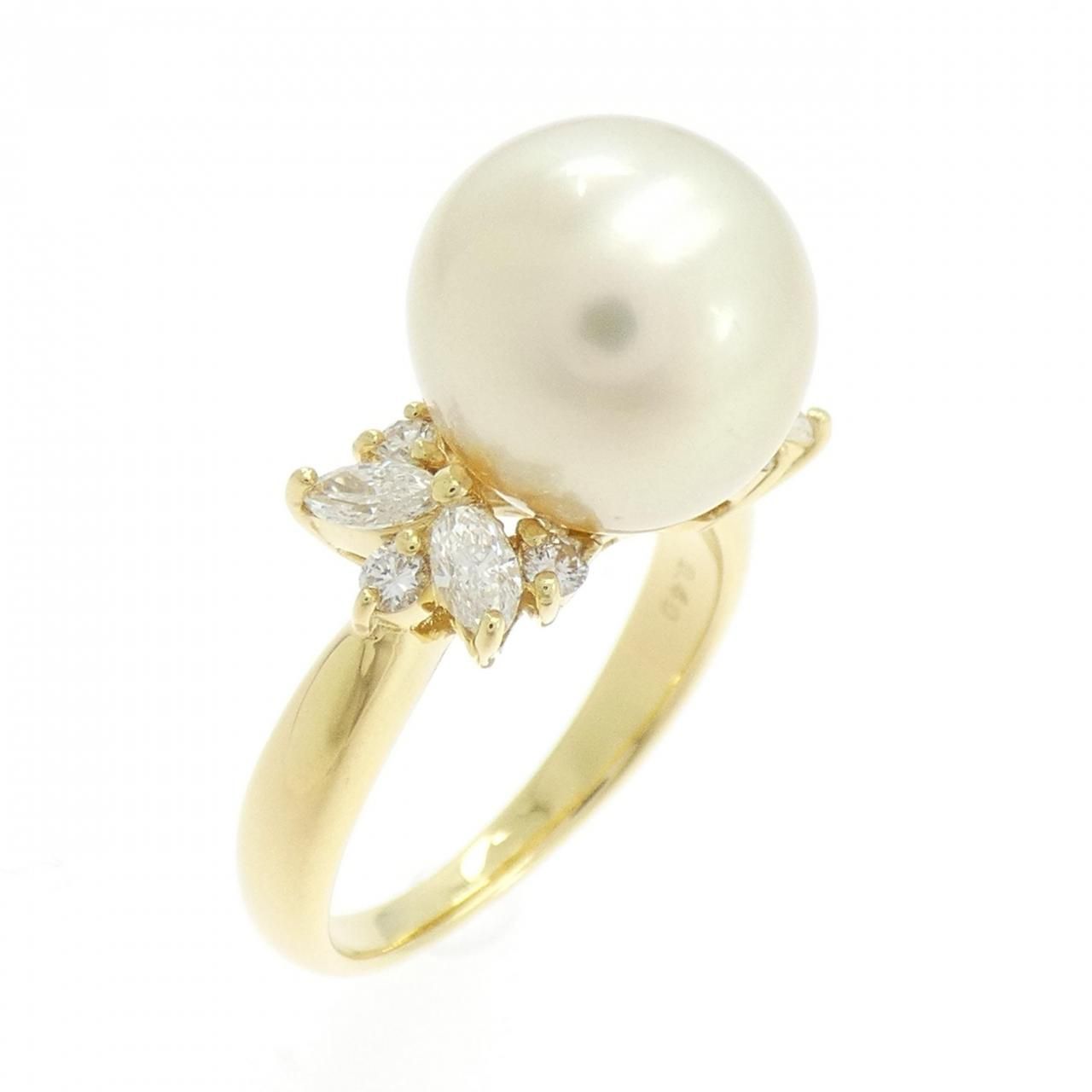 K 18 YG 白蝶パール リング 10.6 mm