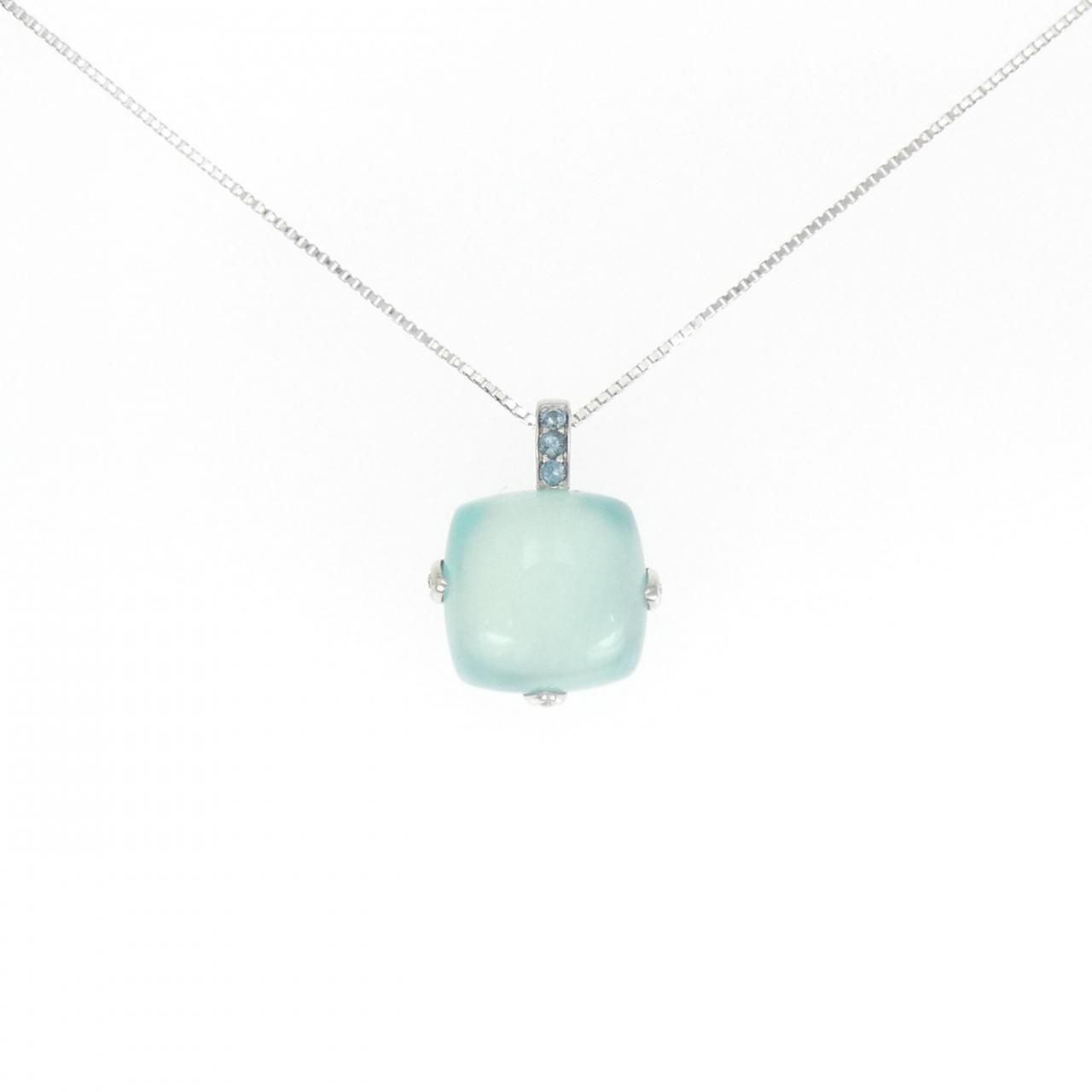 K 18 WG カルセドニー ネックレス 8.28 CT