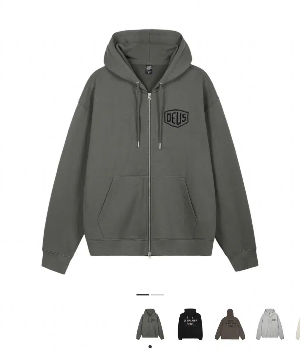 DEUS EX MACHINA デウスエクスマキナ カレッジ フードジップアップ チャコール