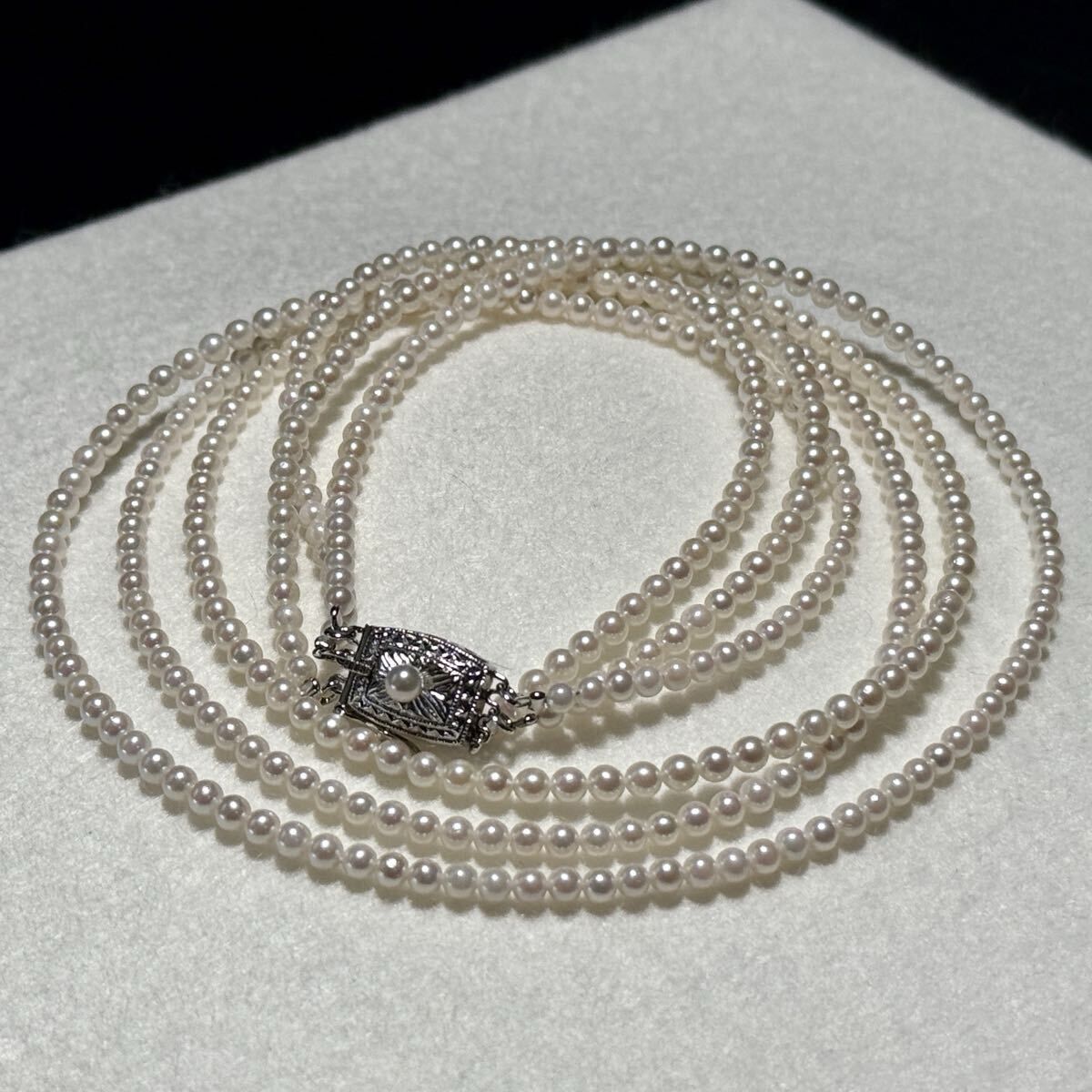 3連】TASAKI/タサキ ベビーパール アコヤ真珠 ネックレス ホワイト系