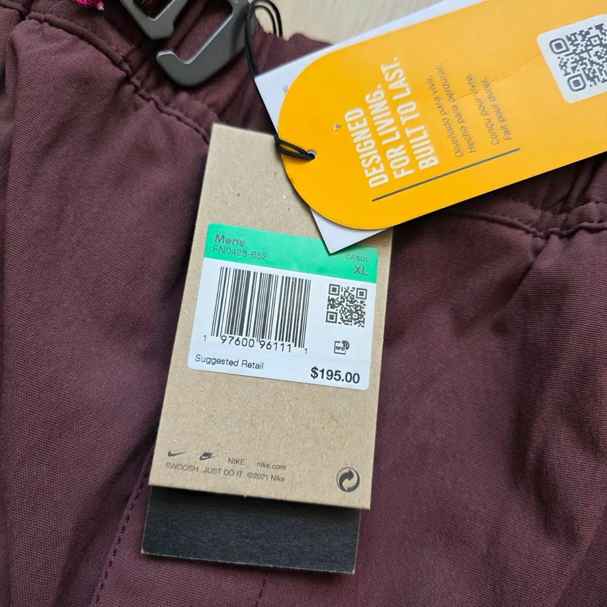 ナイキ acg スミスサミット カーゴパンツ バーガンディ | XL