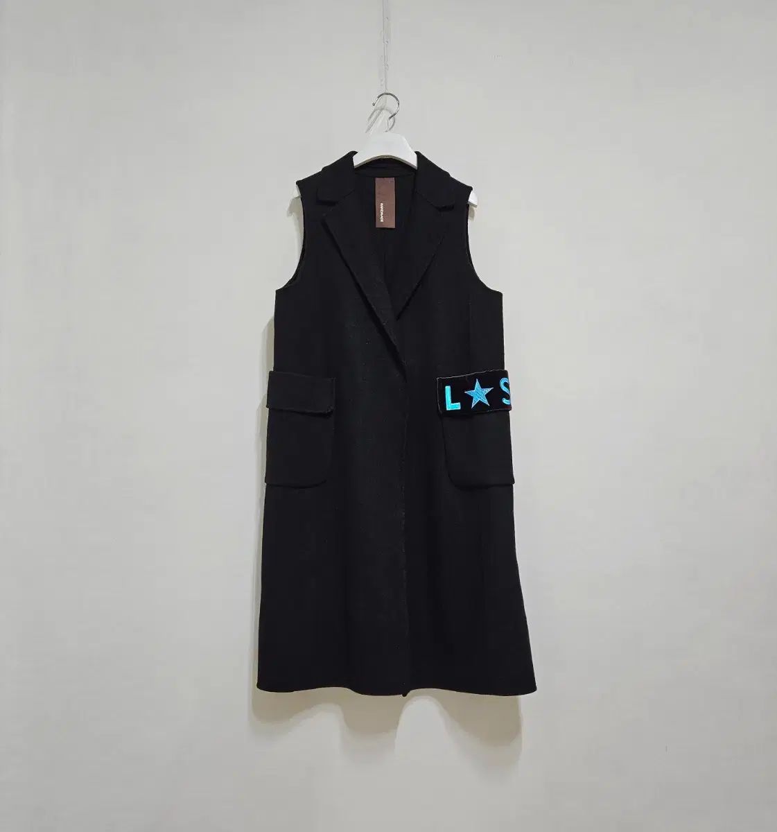 ハンドメイド ウール100 ベスト ロング丈