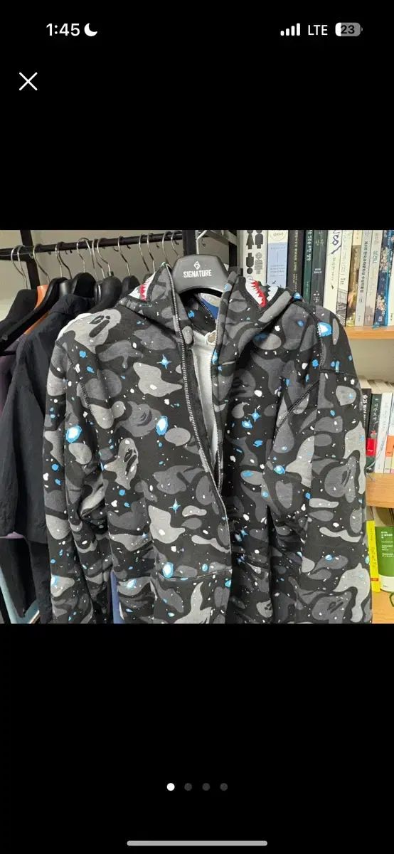 A BATHING APE ブラック カモフラ シャーク フード ジップアップ