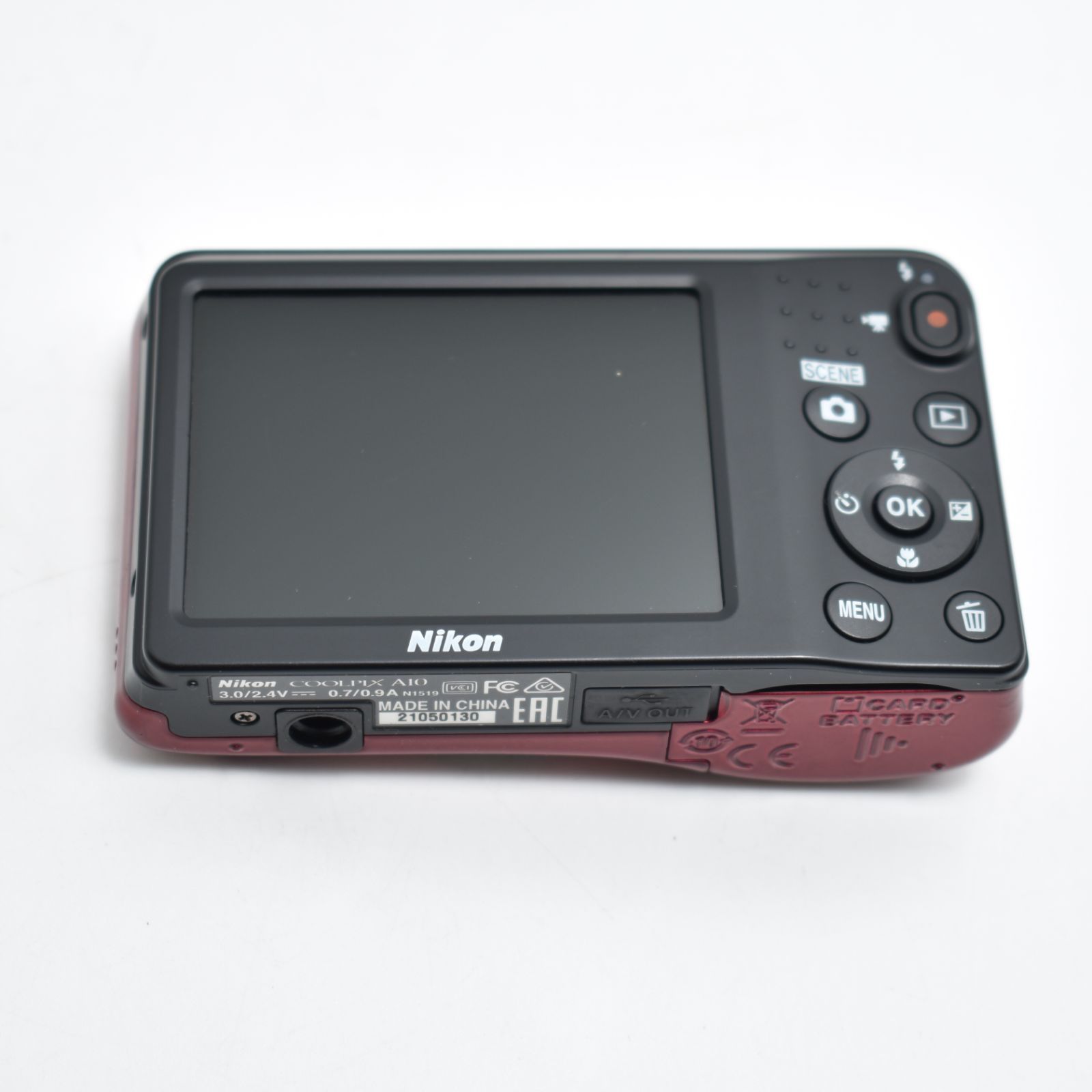 B#10894 Nikon デジタルカメラ COOLPIX A10 レッド 光学5倍ズーム 1614