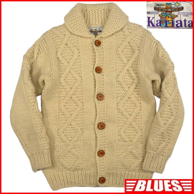 カウチンセーター kanata ニット L カナダ製 カナタ ベージュ 生成り
