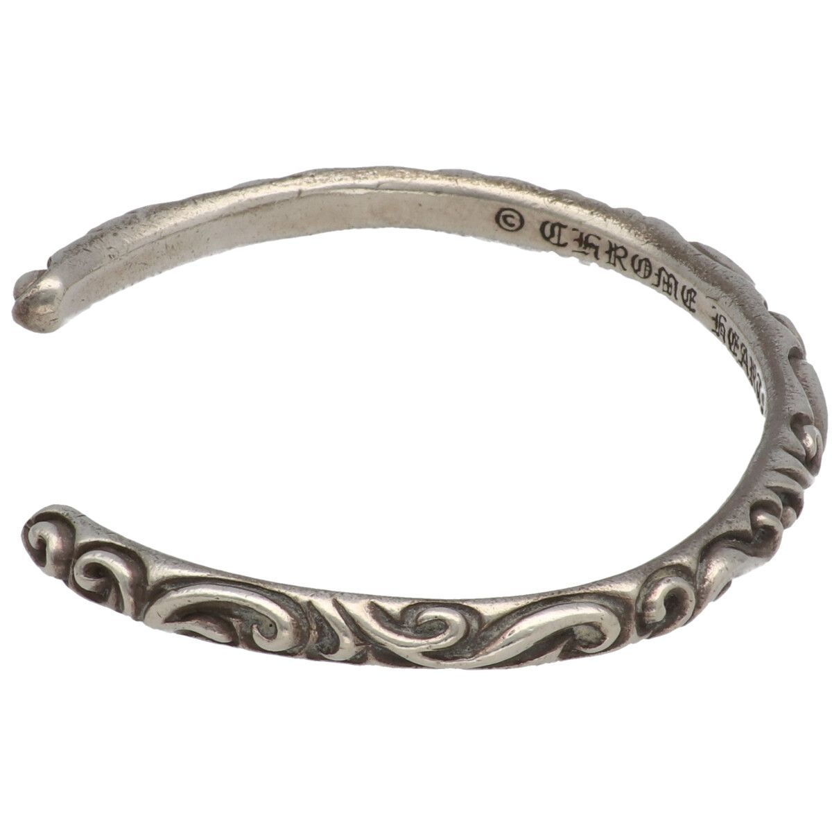 クロムハーツ スクロールバンドシルバーブレスレット　鑑定済み 中古】 CHROME HEARTS クロムハーツ スクロールバンドバングル SV925