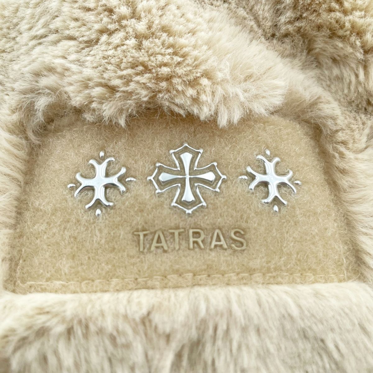 中古】TATRAS タトラス スタンドカラー ボアブルゾン ベージュ MTAT22A 