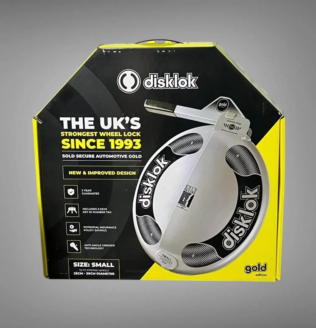 Disklok 英国製 盗難防止 最強 ハンドルロック Sサイズ シルバー disklok S シルバー 盗難防止 ステアリングロック ハンドルロック