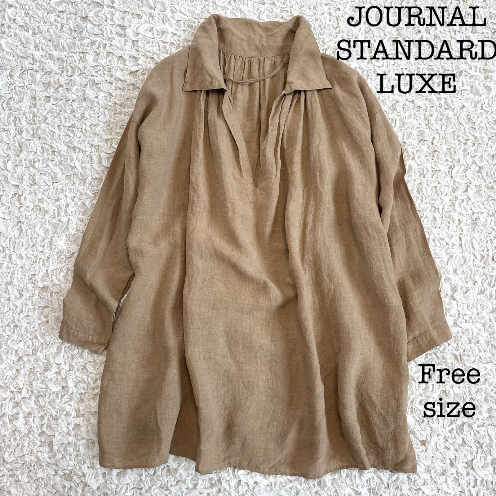 値下げjournalstandardLUXEジャーナルラックス スキッパーシャツ JOURNAL STANDARD LUXE ジャーナルスタンダードラックス リネン100